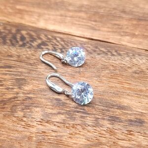Sterling silver moissanite diamond earrings E941